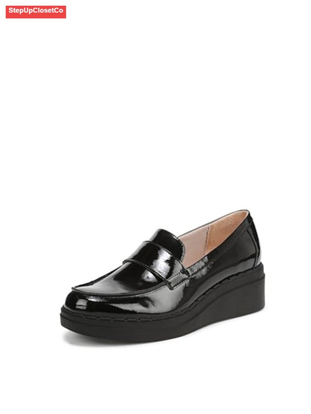 Women's Wedge Loafer with Faux Leather PU Upper, FreeFoam Comfort - Picture 1 of 6